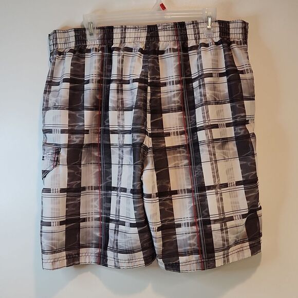 Speedo Swim Trunks Shorts Bathing Suit Lined Black/White Men's Sz Large EUC NICE - Picture 7 of 12